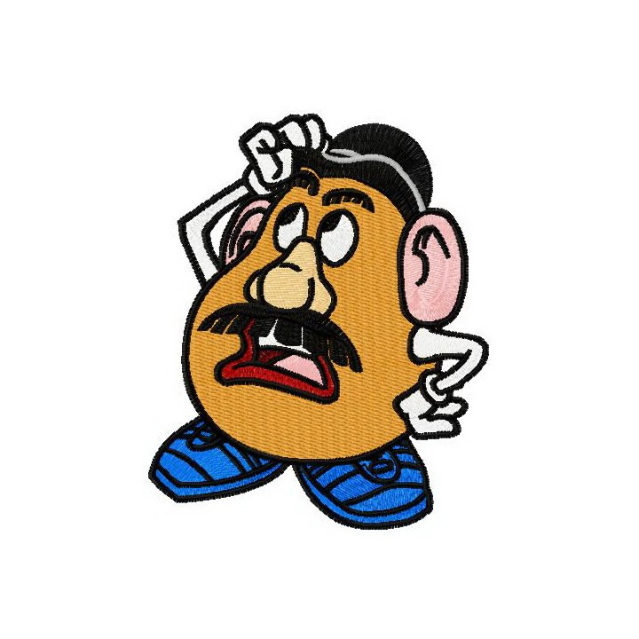 Bemused Mr. Potato Head embroidery design - Embroidery Design