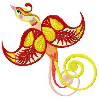 Autumn firebird embroidery design - Embroidery Design