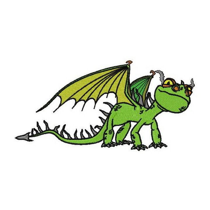 Grumpy dragon embroidery design - Embroidery Design