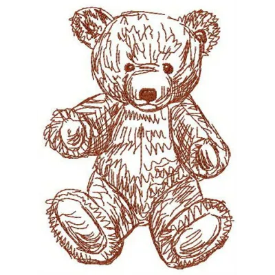 Preview of the Old Bear Toy 9 embroidery design, showcasing a charming stitched motif ideal for baby onesies and blankets.