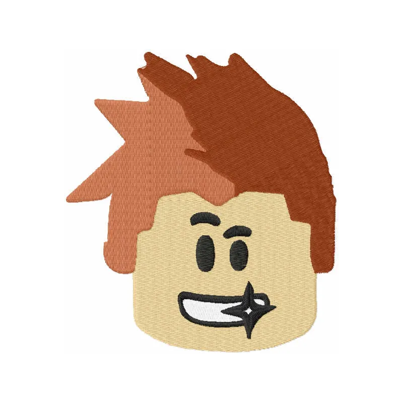 Roblox gamer embroidery design showcasing a vibrant stitched motif for creative projects on apparel and accessories.