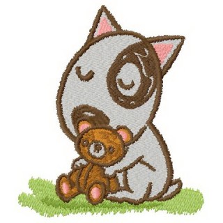 Sweet dreams with plush friend embroidery design - Embroidery Design