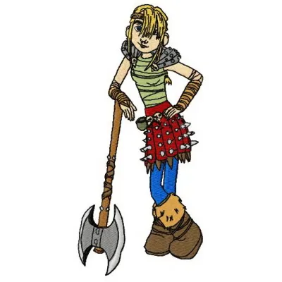 Astrid Hofferson embroidery design featuring the character from How to Train Your Dragon, ready for your next stitching proj…