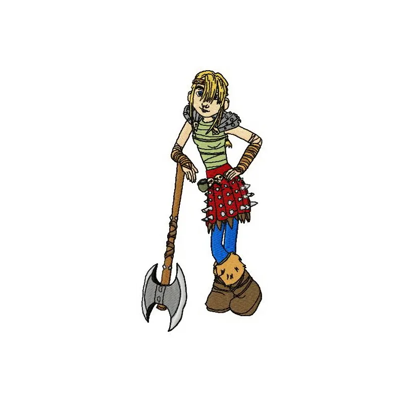 Astrid Hofferson embroidery design featuring the character from How to Train Your Dragon, ready for your next stitching proj…