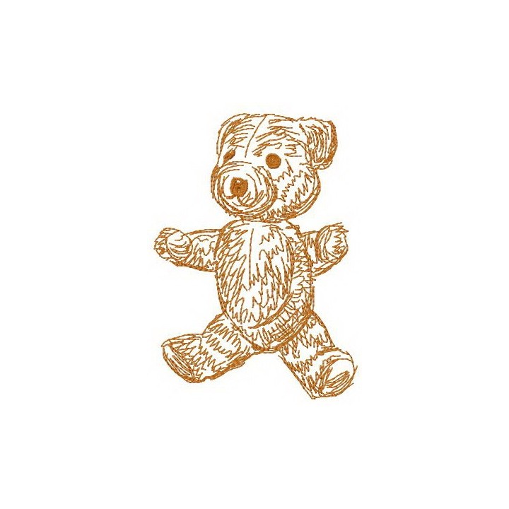 Old bear toy 8 embroidery design - Embroidery Design