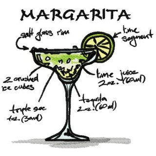 Margarita cocktail embroidery design - Embroidery Design