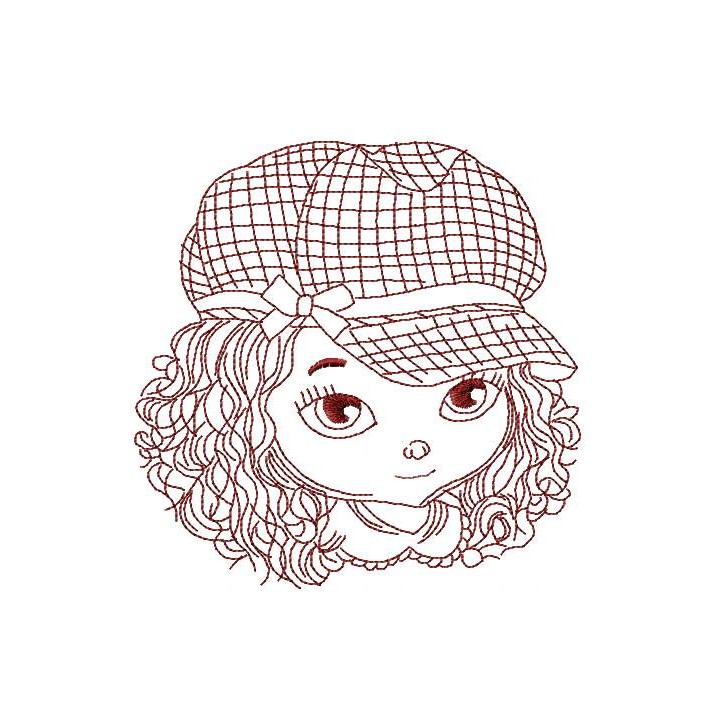 Stylish girl 2 embroidery design - Embroidery Design