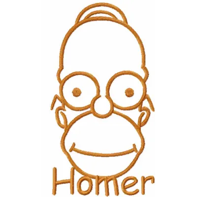 Homer Simpson embroidery design showcasing a fun and whimsical character for creative stitching projects.