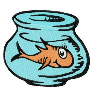 Orange fish in aquarium embroidery design - Embroidery Design