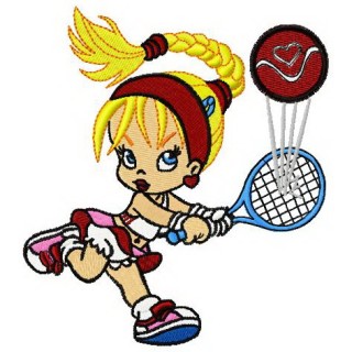 Betty tennis player embroidery design - Embroidery Design