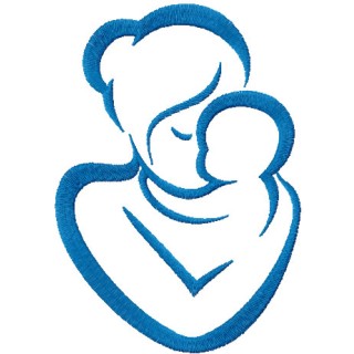 Mother and baby embroidery design - Embroidery Design