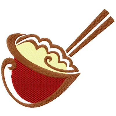 Wok embroidery design showcasing a detailed kitchen-themed stitching pattern for creative projects.