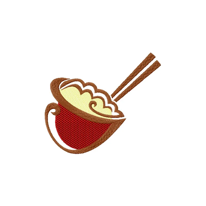 Wok embroidery design showcasing a detailed kitchen-themed stitching pattern for creative projects.