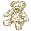 Preview of Old Bear Toy 6 embroidery design featuring a charming teddy bear motif for stitching on children's items.