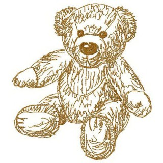 Old bear toy 6 embroidery design - Embroidery Design