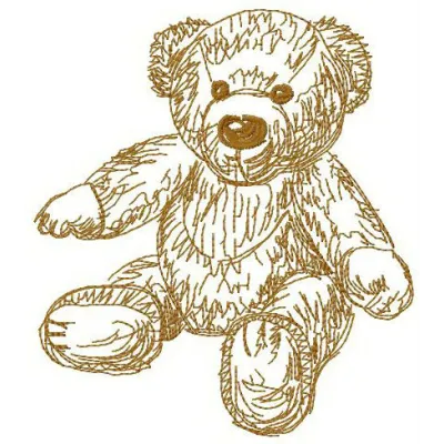 Preview of Old Bear Toy 6 embroidery design featuring a charming teddy bear motif for stitching on children's items.