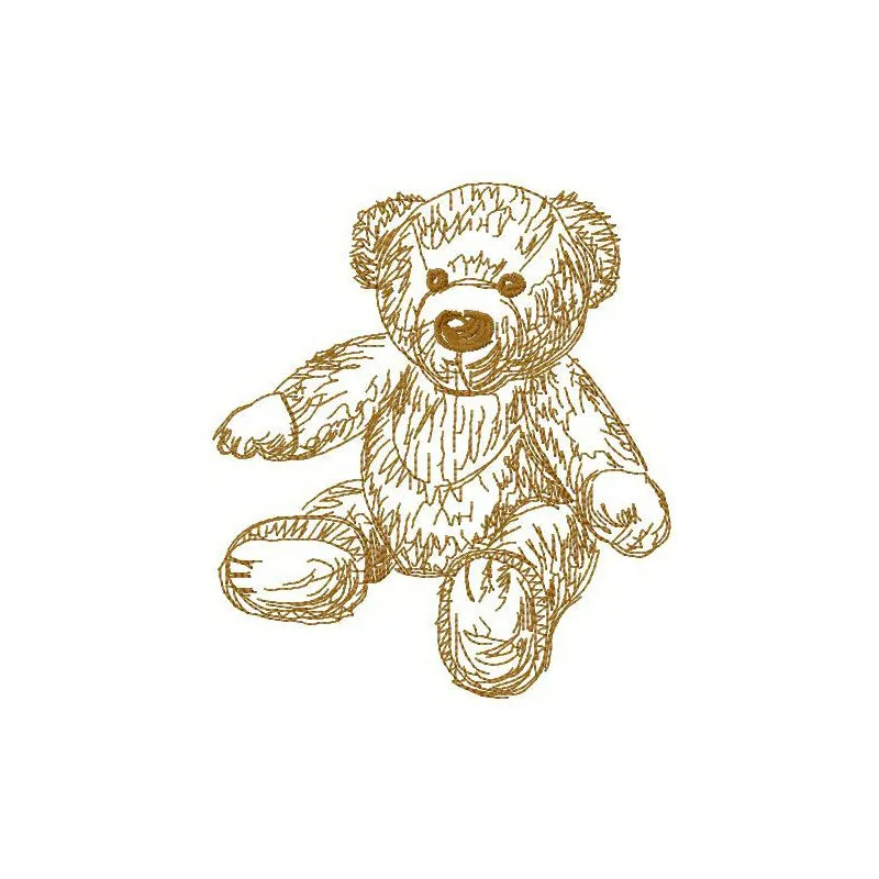 Preview of Old Bear Toy 6 embroidery design featuring a charming teddy bear motif for stitching on children's items.