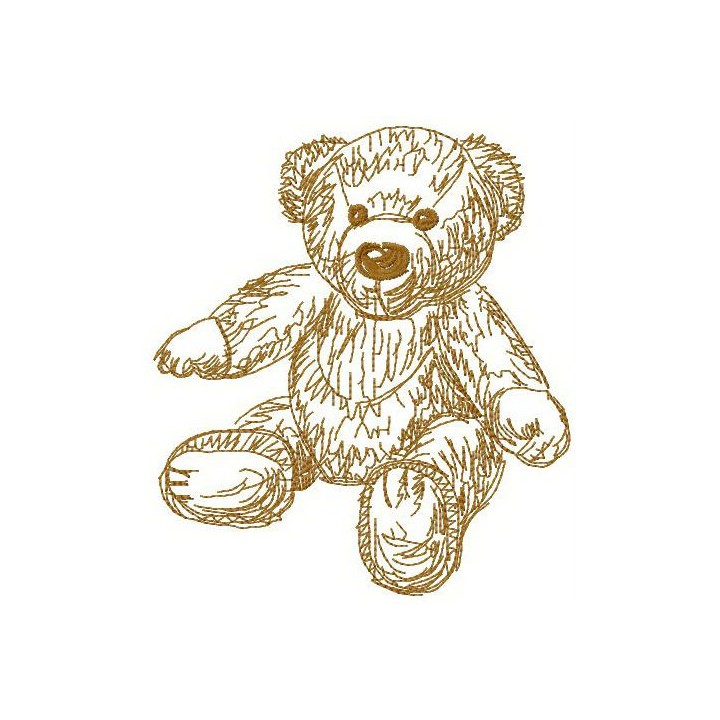 Old bear toy 6 embroidery design - Embroidery Design
