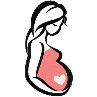 Pregnant mother embroidery design - Embroidery Design