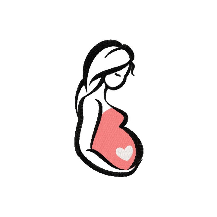 Pregnant mother embroidery design - Embroidery Design