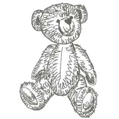 Preview of Old Bear Toy 5 embroidery design featuring a cute vintage bear motif for stitching on children's items.