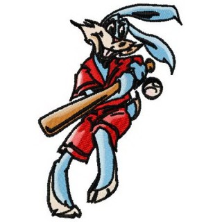 Baseball bunny embroidery design - Embroidery Design