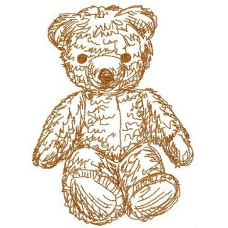 Old bear toy 4 embroidery design - Embroidery Design