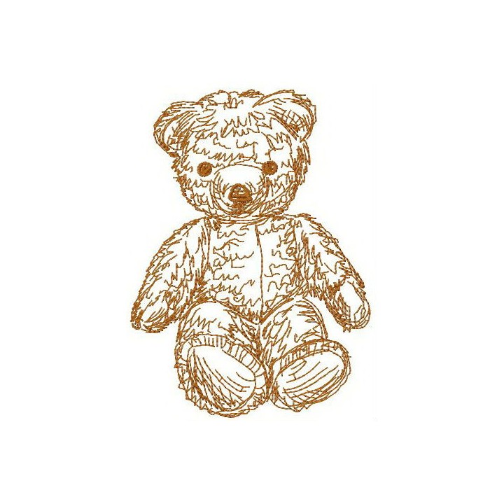 Old bear toy 4 embroidery design - Embroidery Design