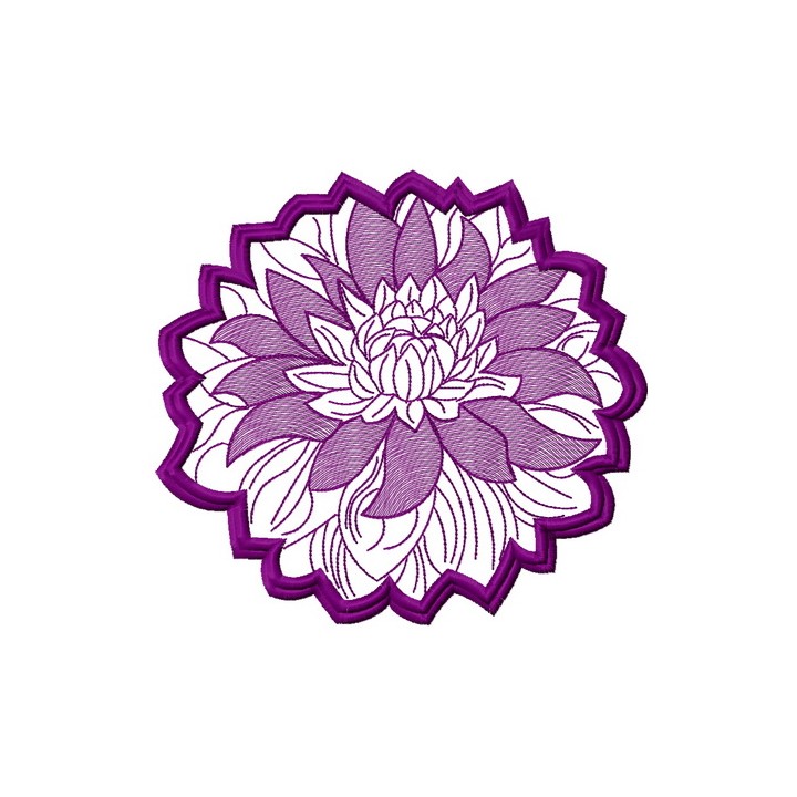 Purple flower embroidery design - Embroidery Design