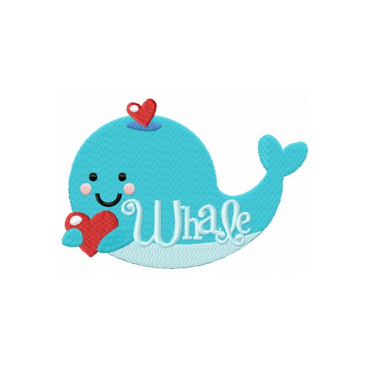 Blue whale embroidery design - Embroidery Design