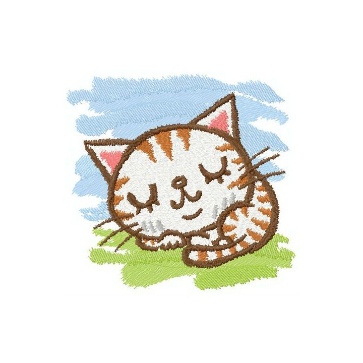 Sleeping kitten 2 embroidery design - Embroidery Design