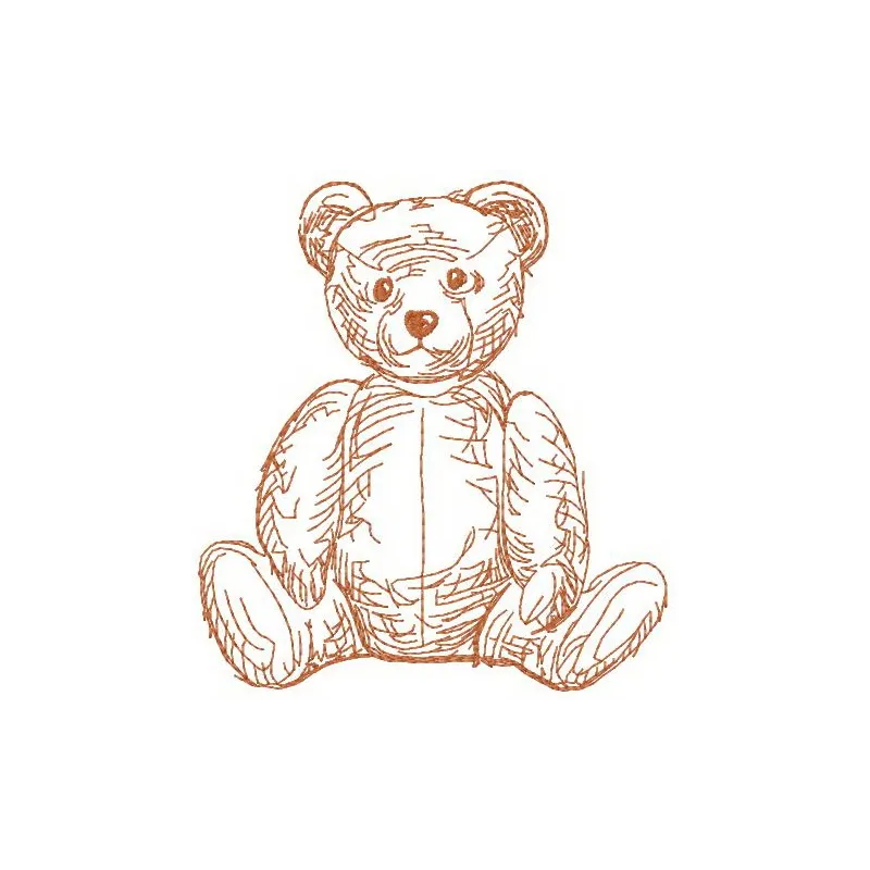 Preview of the Old Bear Toy 3 embroidery design featuring a charming vintage teddy bear motif.