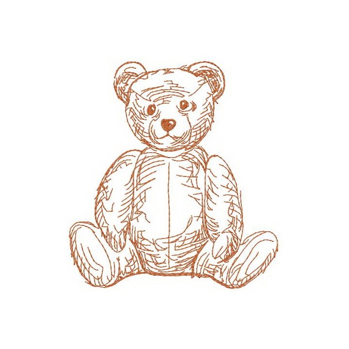 Old bear toy 3 embroidery design - Embroidery Design