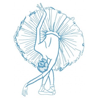 Graceful ballet dance one color embroidery design - Embroidery Design