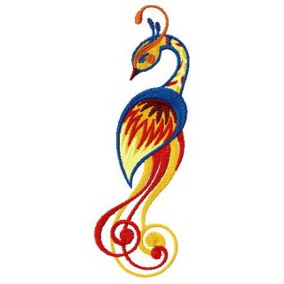 Shy firebird embroidery design - Embroidery Design