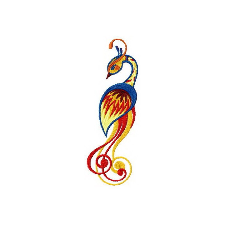 Shy firebird embroidery design - Embroidery Design