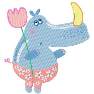 Tiny rhino embroidery design - Embroidery Design