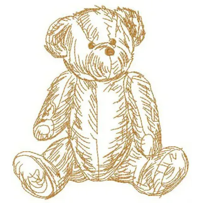 Old bear toy 2 embroidery design showcasing a charming stitched motif of a vintage teddy bear.