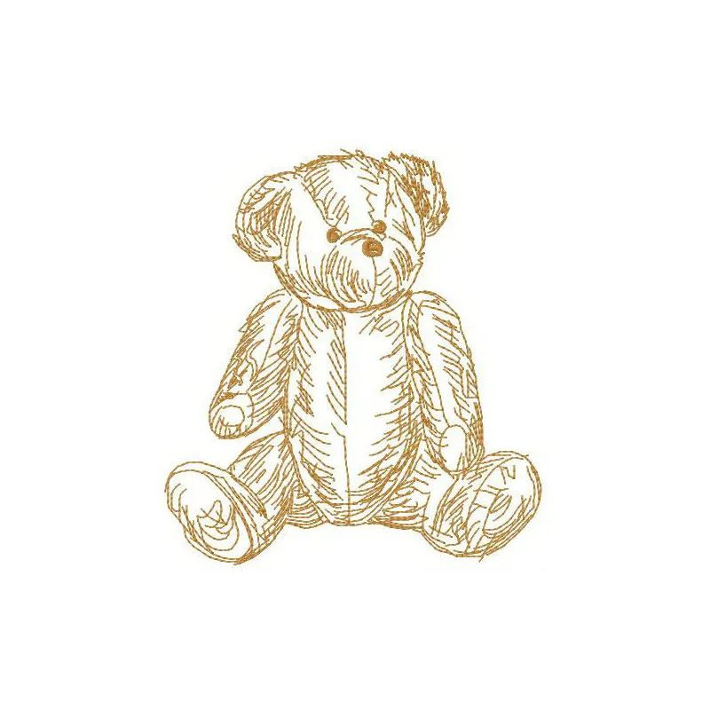 Old bear toy 2 embroidery design showcasing a charming stitched motif of a vintage teddy bear.