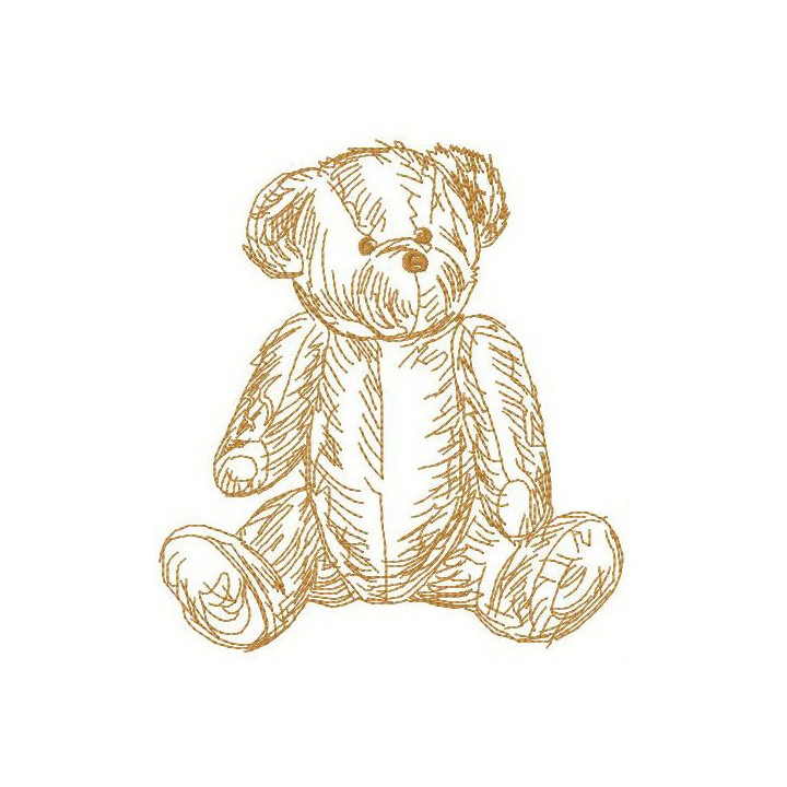 Old bear toy 2  embroidery design - Embroidery Design