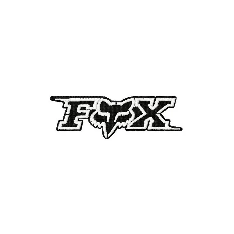 Fox Racing logo 2 embroidery design preview showcasing intricate stitching patterns for apparel and accessories.