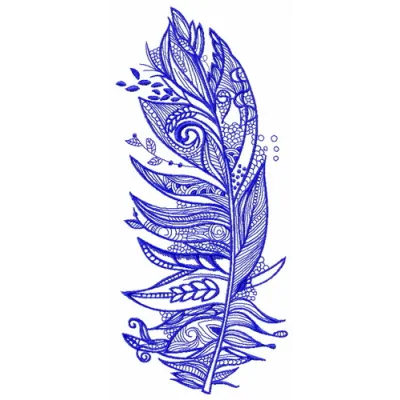 Exotic feather 2 embroidery design preview showcasing detailed stitching patterns for creative projects.