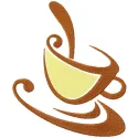 Coffee cup embroidery design showcasing a cozy kitchen theme, perfect for stitching on towels or aprons.