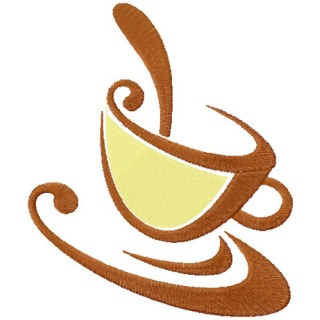 Coffee cup embroidery design - Embroidery Design