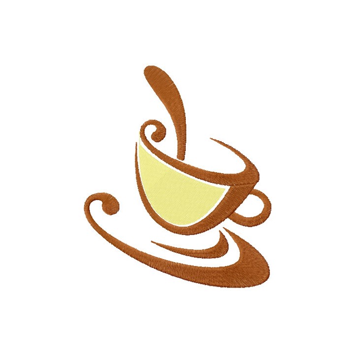 Coffee cup embroidery design - Embroidery Design