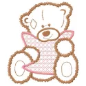 Preview of a sad teddy applique embroidery design featuring a cute teddy bear for embellishing various projects.