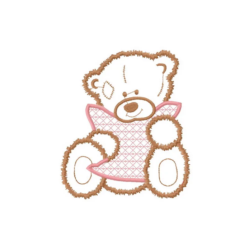 Preview of a sad teddy applique embroidery design featuring a cute teddy bear for embellishing various projects.