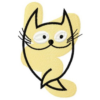 Beige cat 3 embroidery design - Embroidery Design