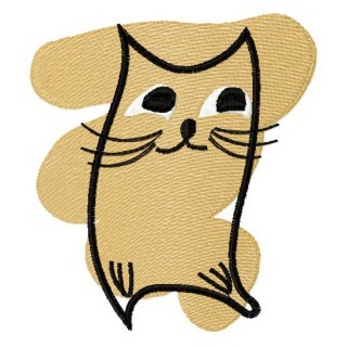 Beige cat 2 embroidery design - Embroidery Design