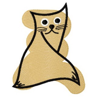 Beige cat 1 embroidery design - Embroidery Design